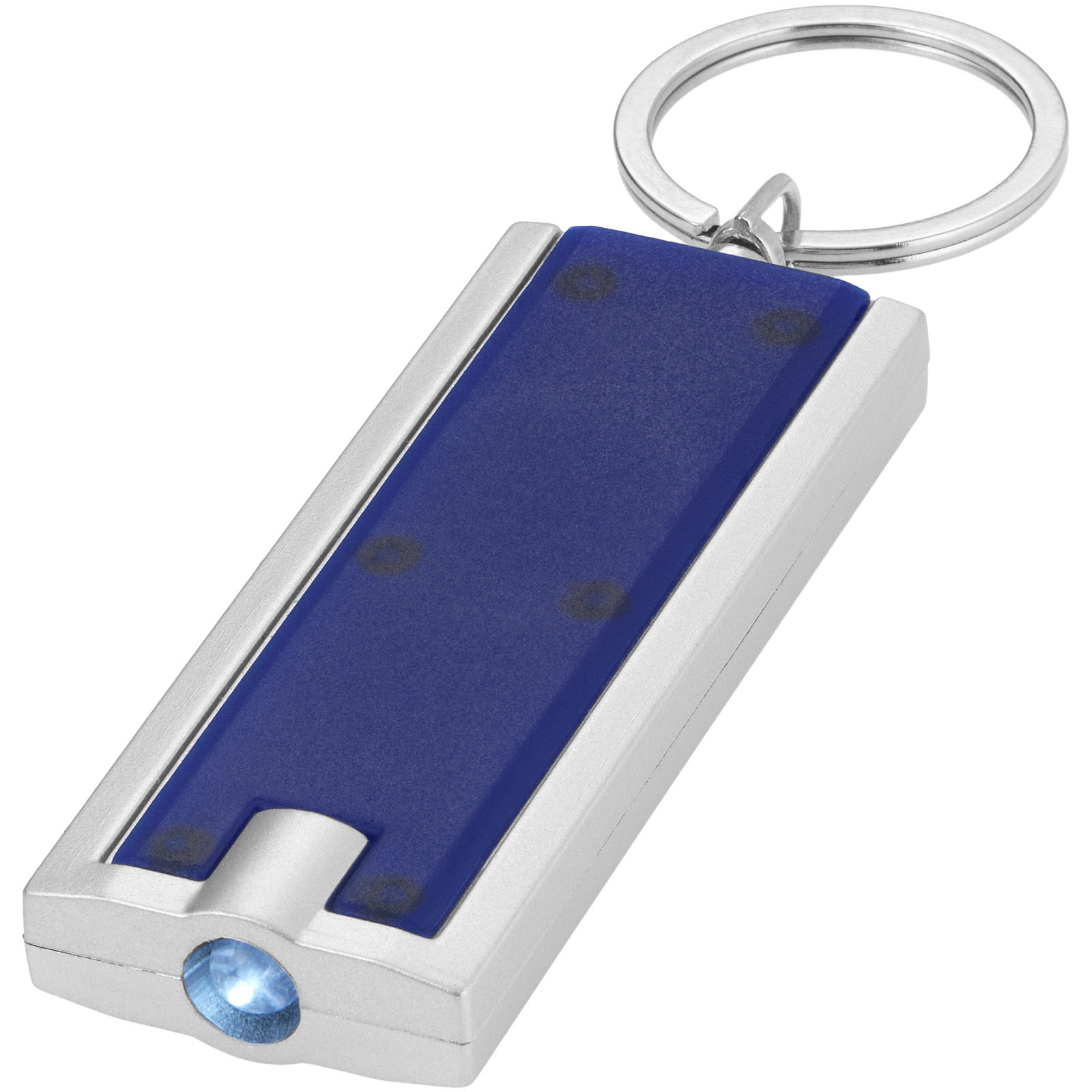 Castor LED-Schlüssellicht blau, silber