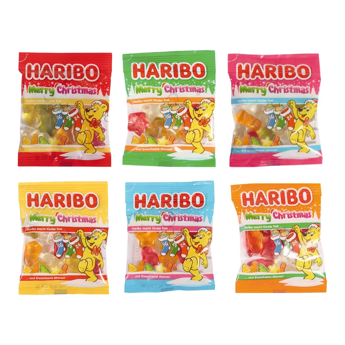 Adventskalender mit Haribo Fruchtgummi, Inlay aus Papier