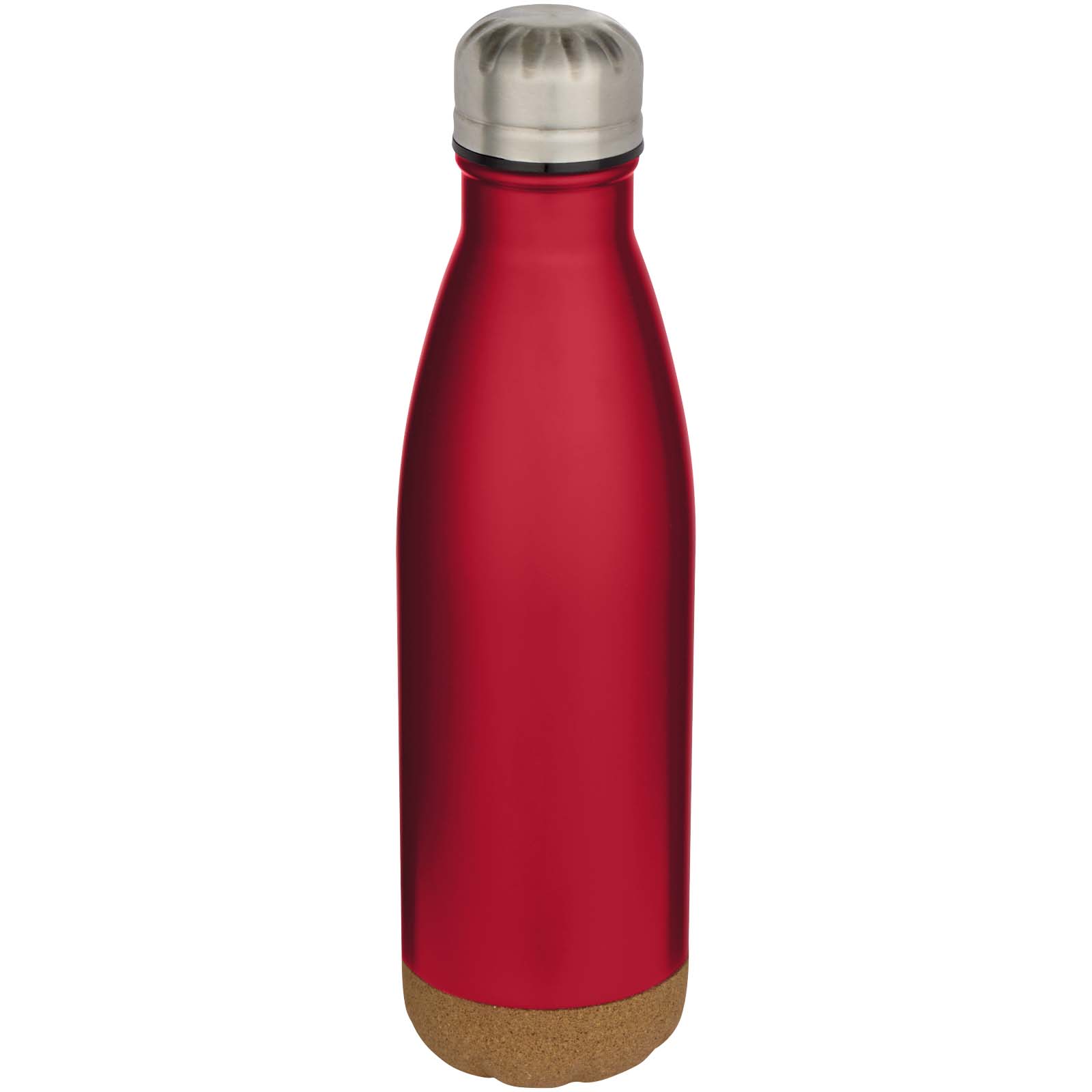 Cove 500 ml doppelwandige, vakuumisolierte Trinkflasche aus Edelstahl mit Korkdetails rot