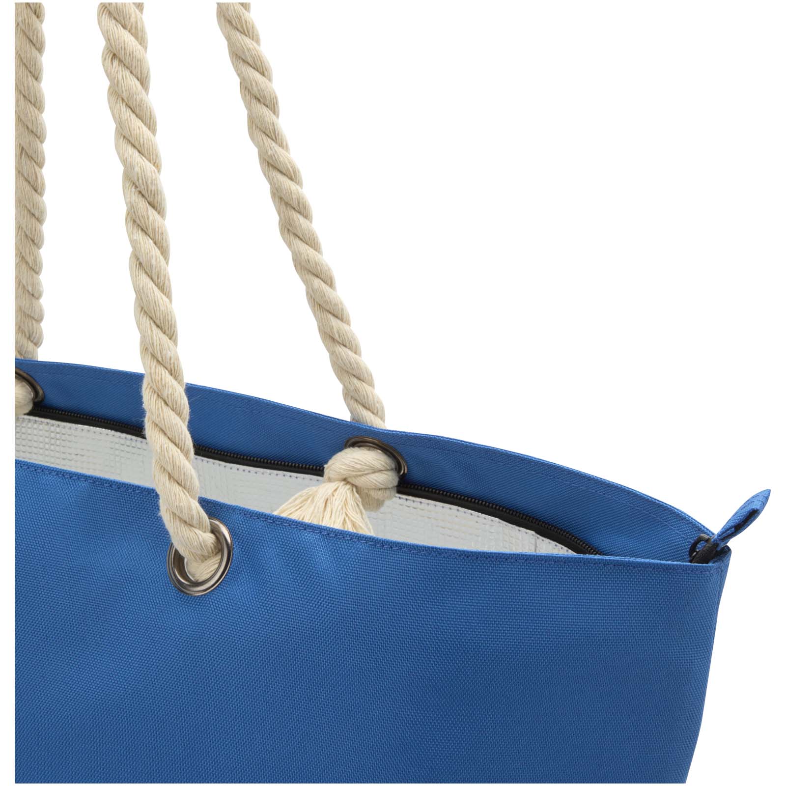 Panama Strandkühltasche mit Kordelgriffen aus recyceltem GRS-Material, 23L royalblau