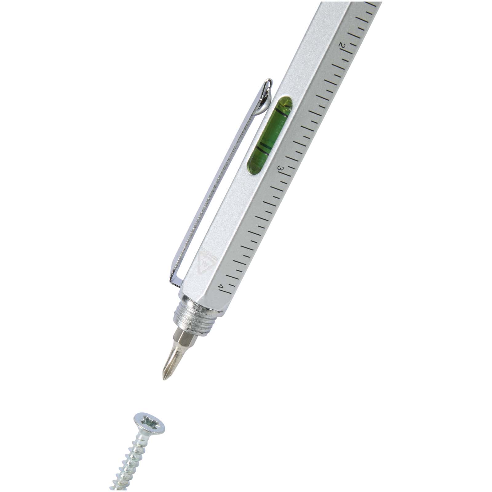 Dora Multifunktionsstift aus recyceltem Aluminium (schwarze Mine) silber