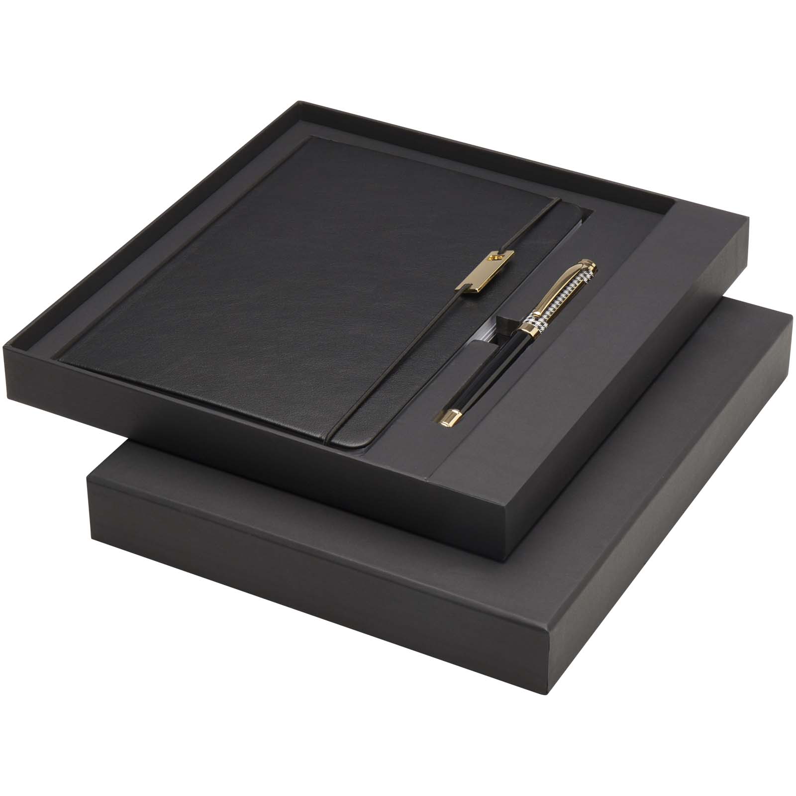 Legato A5 Notizbuch und Tintenroller Set (blaue Mine) schwarz