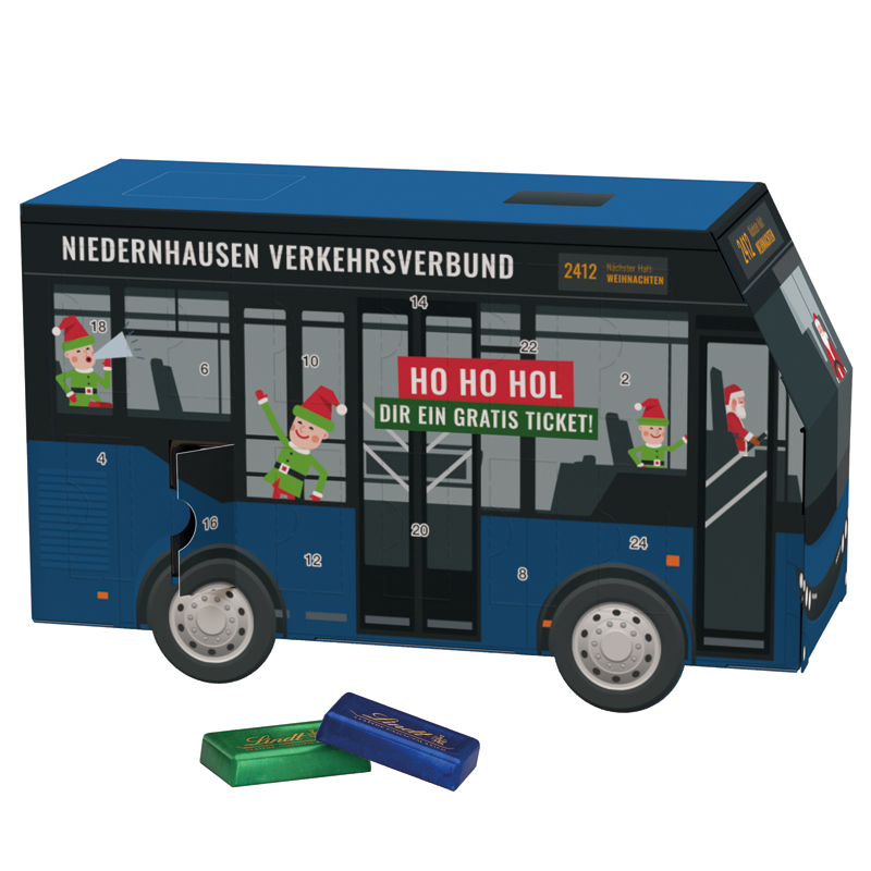 Adventskalender Bus, Sarotti Schokotäfelchen