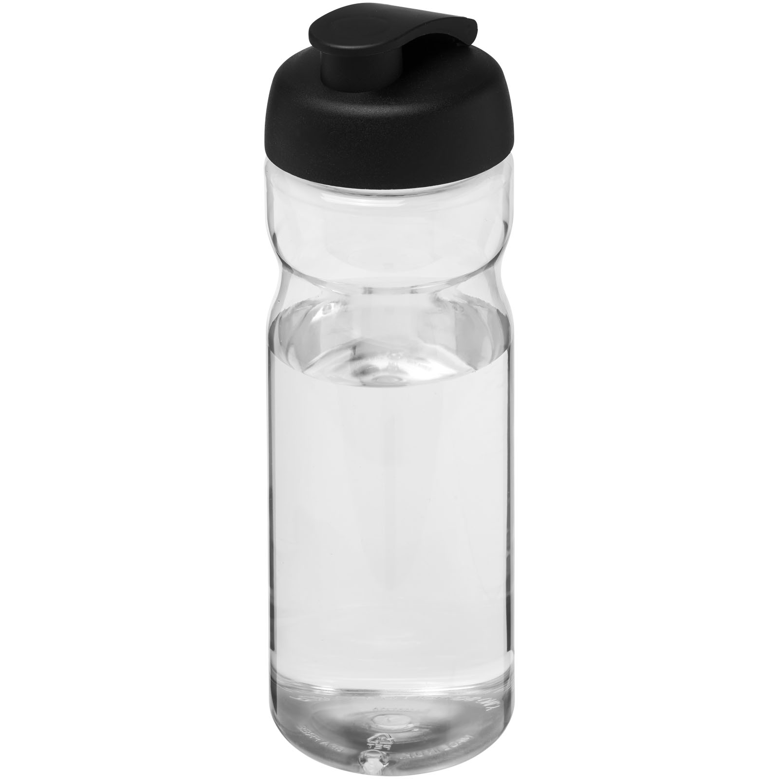 H2O Active® Base 650 ml Sportflasche mit Klappdeckel transparent, schwarz