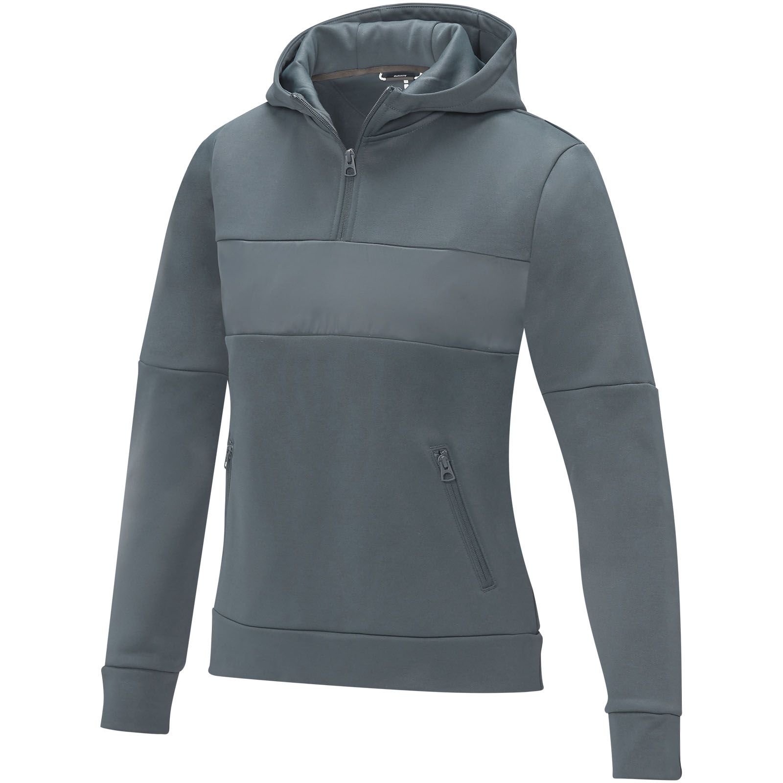 Sayan Kapuzenpullover mit halbem Reißverschluss für Damen stahlgrau