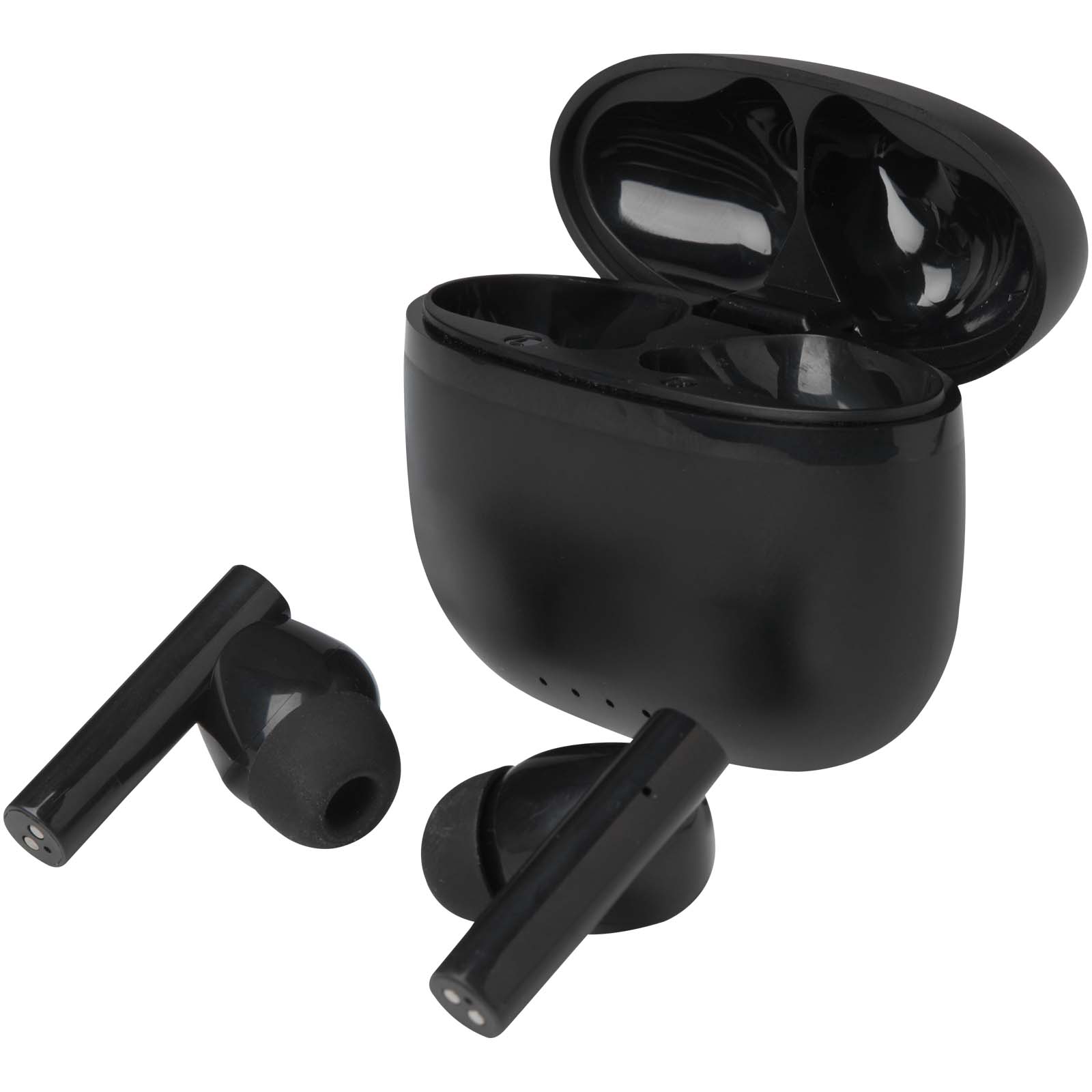 Alterf True Wireless Bluetooth® Headset aus recyceltem Kunststoff mit Silikon-Ohrstöpseln schwarz