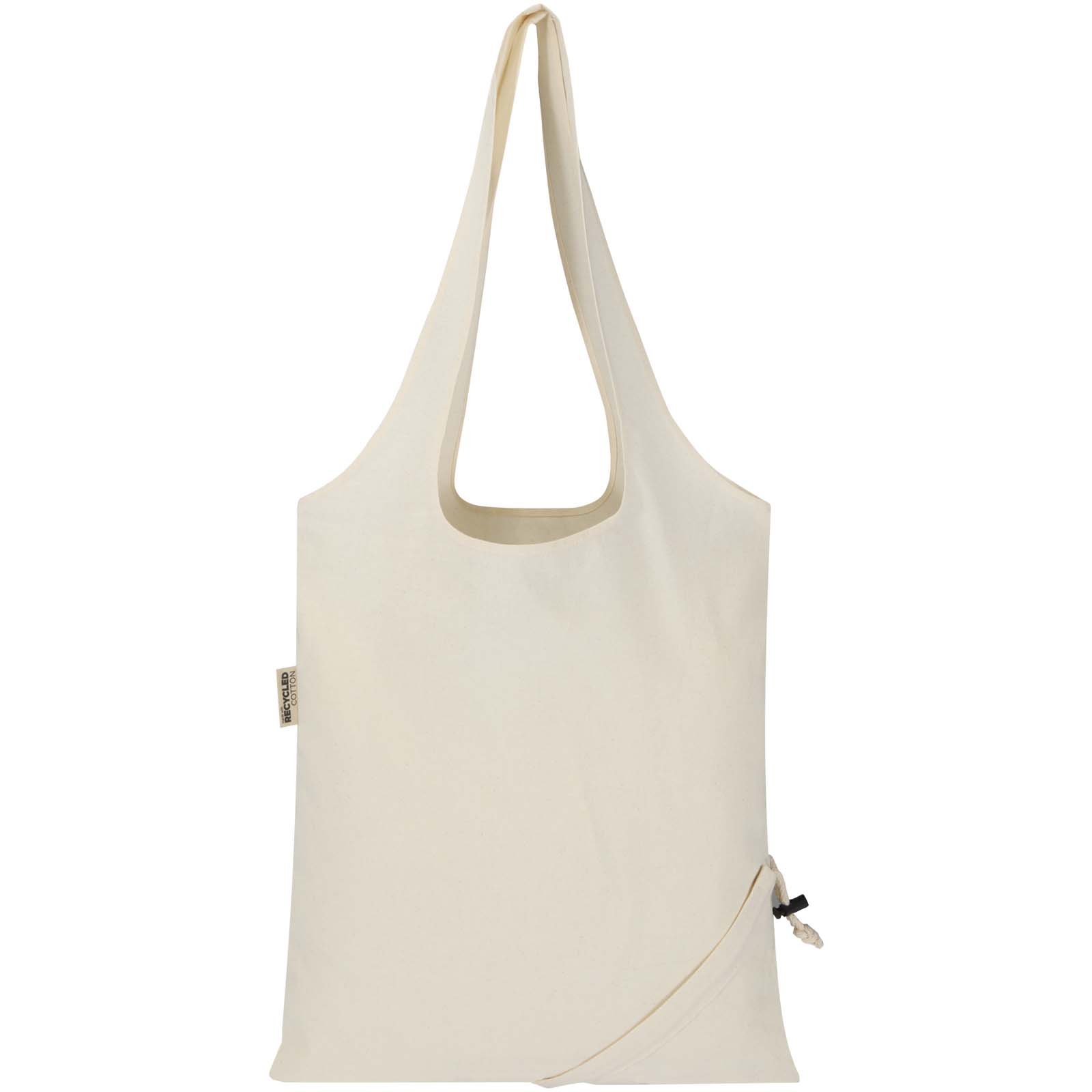 Madras Blend 140 g/m², GRS-zertifizierte, faltbare Baumwoll Tragetasche, 7 l natur