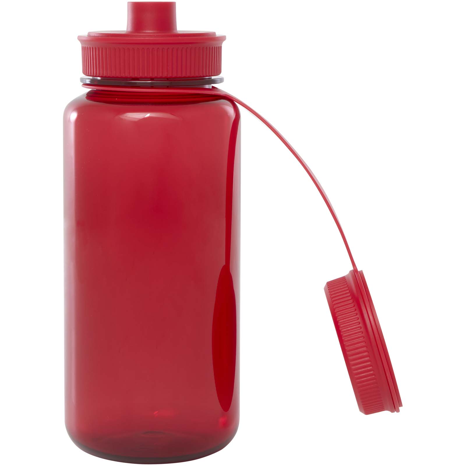 Ryder 900 ml RCS-zertifizierte RPET-Sportflasche mit Multifunktionsdeckel rot