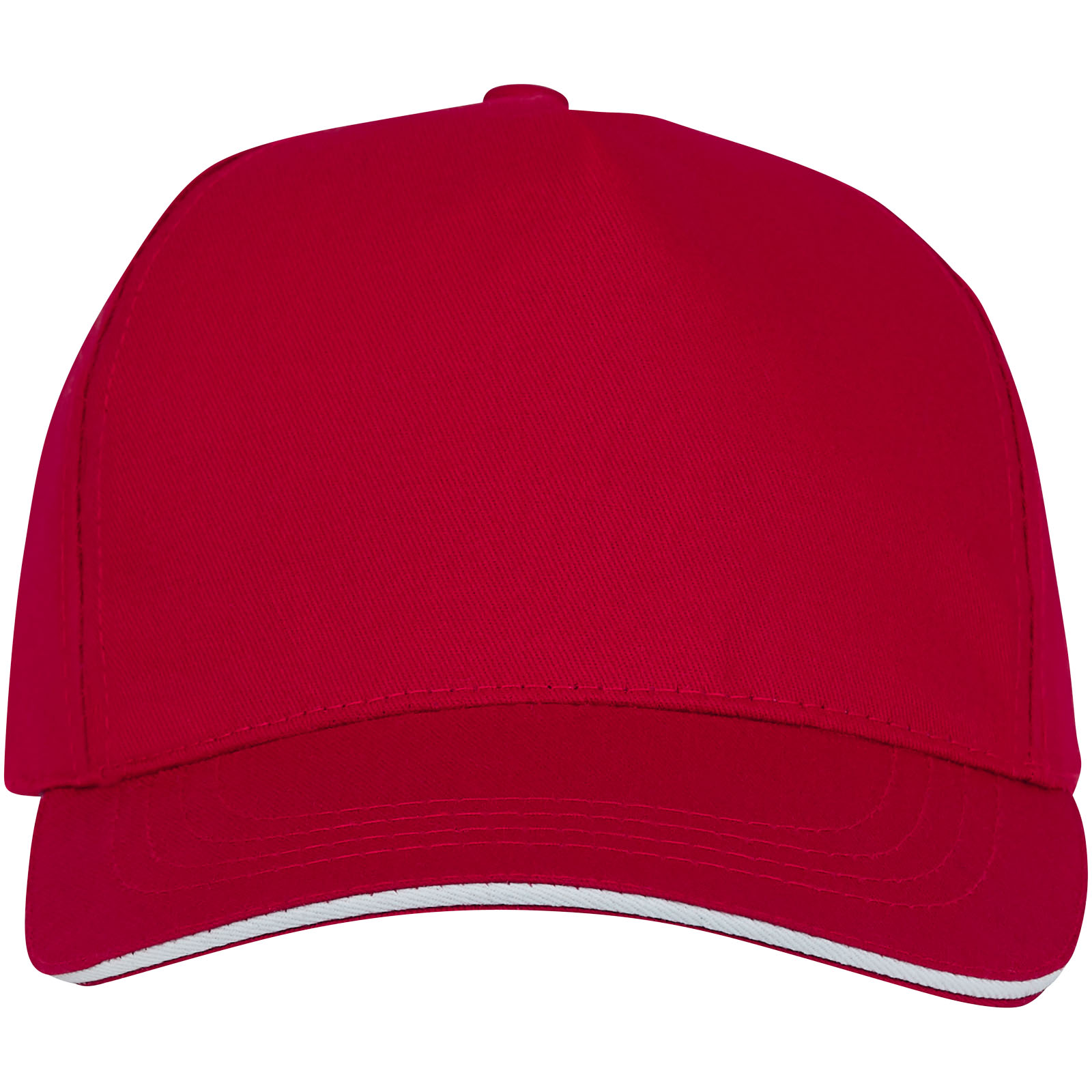 Ceto 175 g/m² Kappe mit 5 Segmenten und Sandwichschirm rot