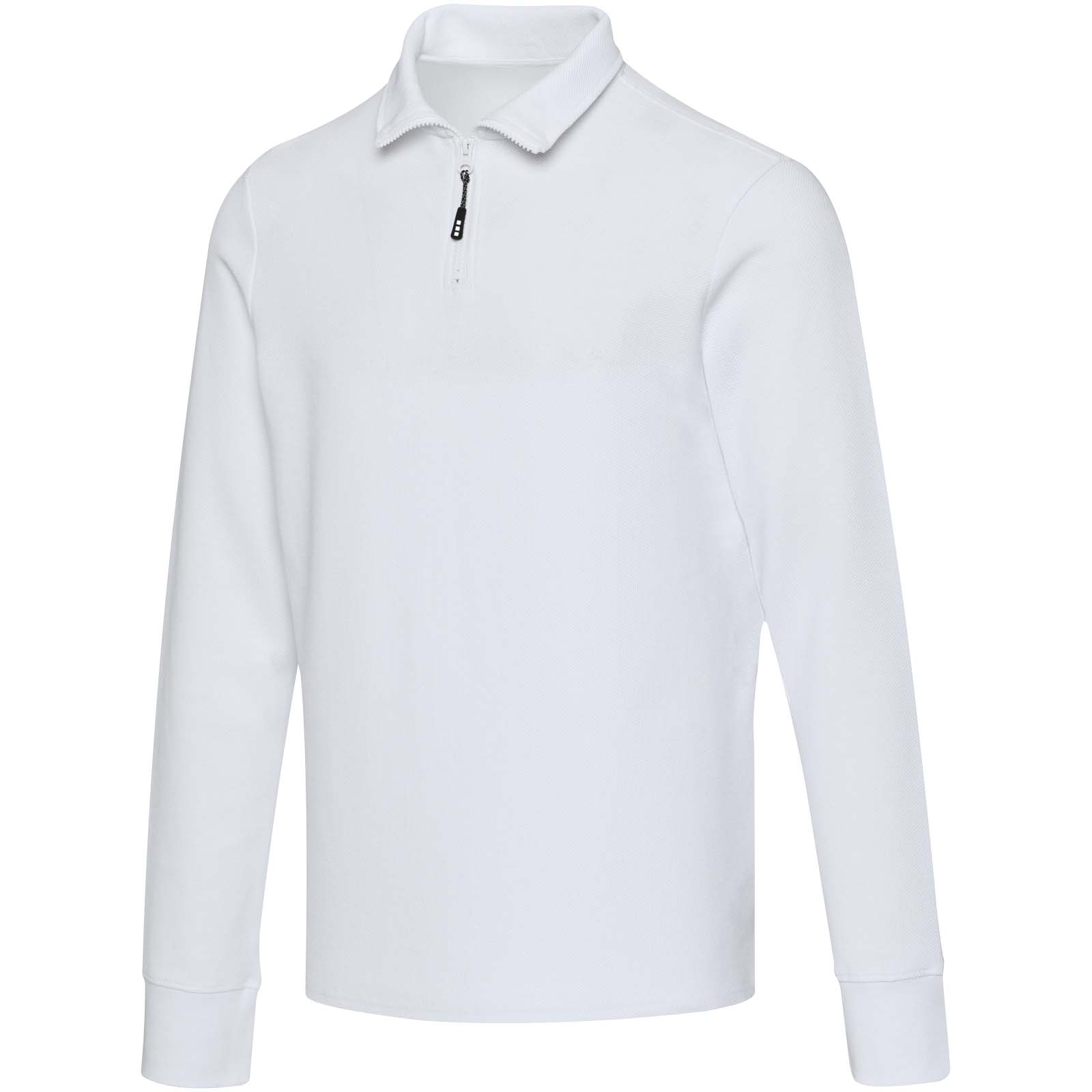 Apollo 245 g/m² Langarm Poloshirt Unisex mit Reißverschluss weiss