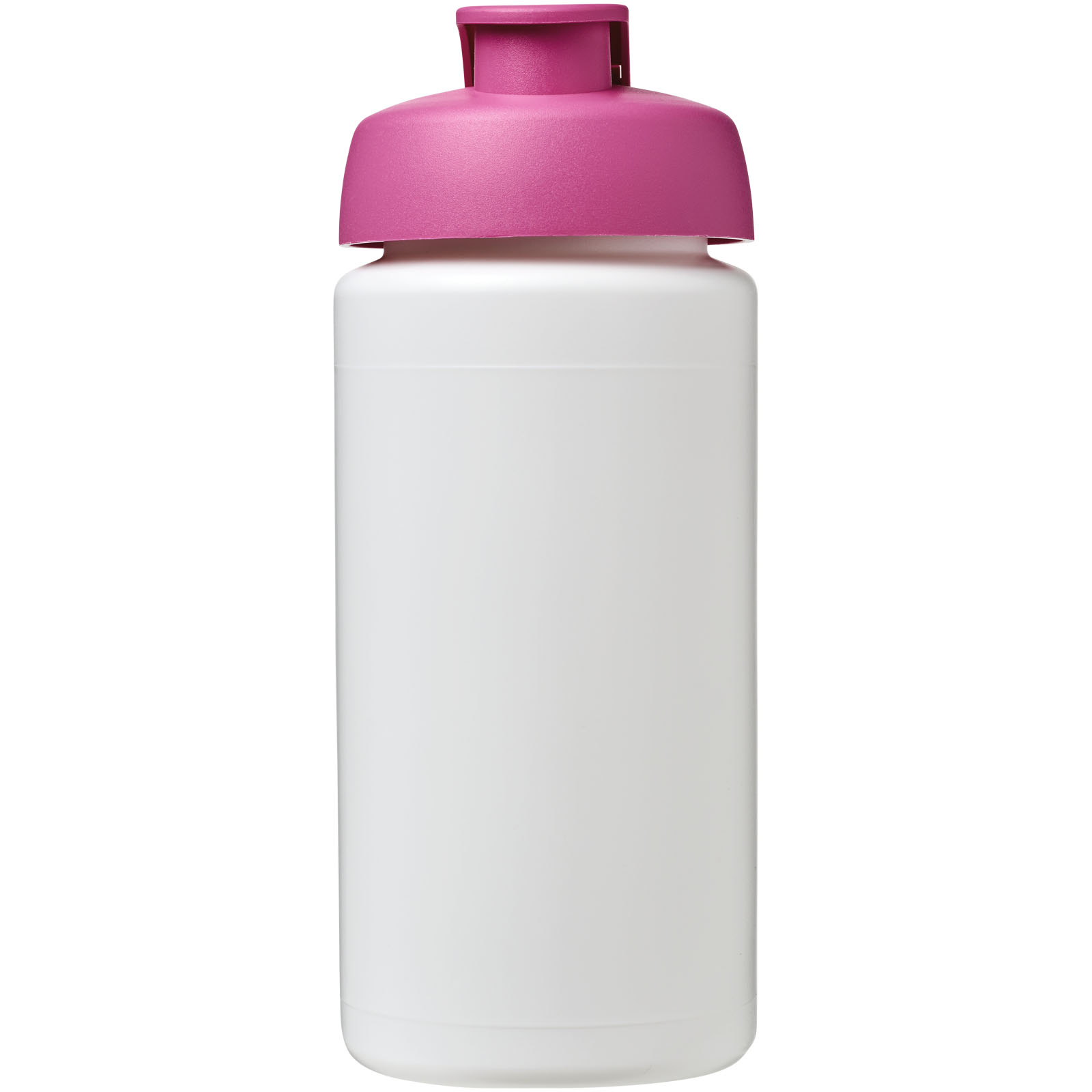 Baseline® Plus grip 500 ml Sportflasche mit Klappdeckel weiss, rosa