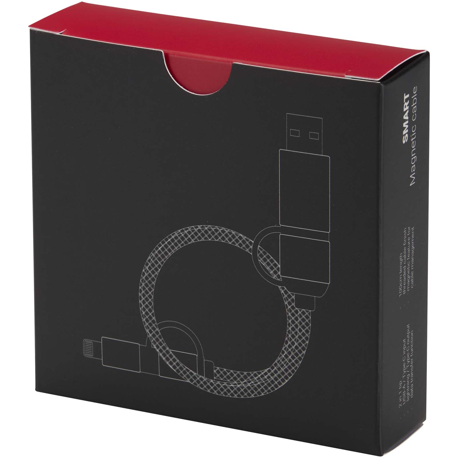 SMART 65 W, 100 cm, RCS-zertifiziertes magnetisches 5-in-1-Ladekabel schwarz
