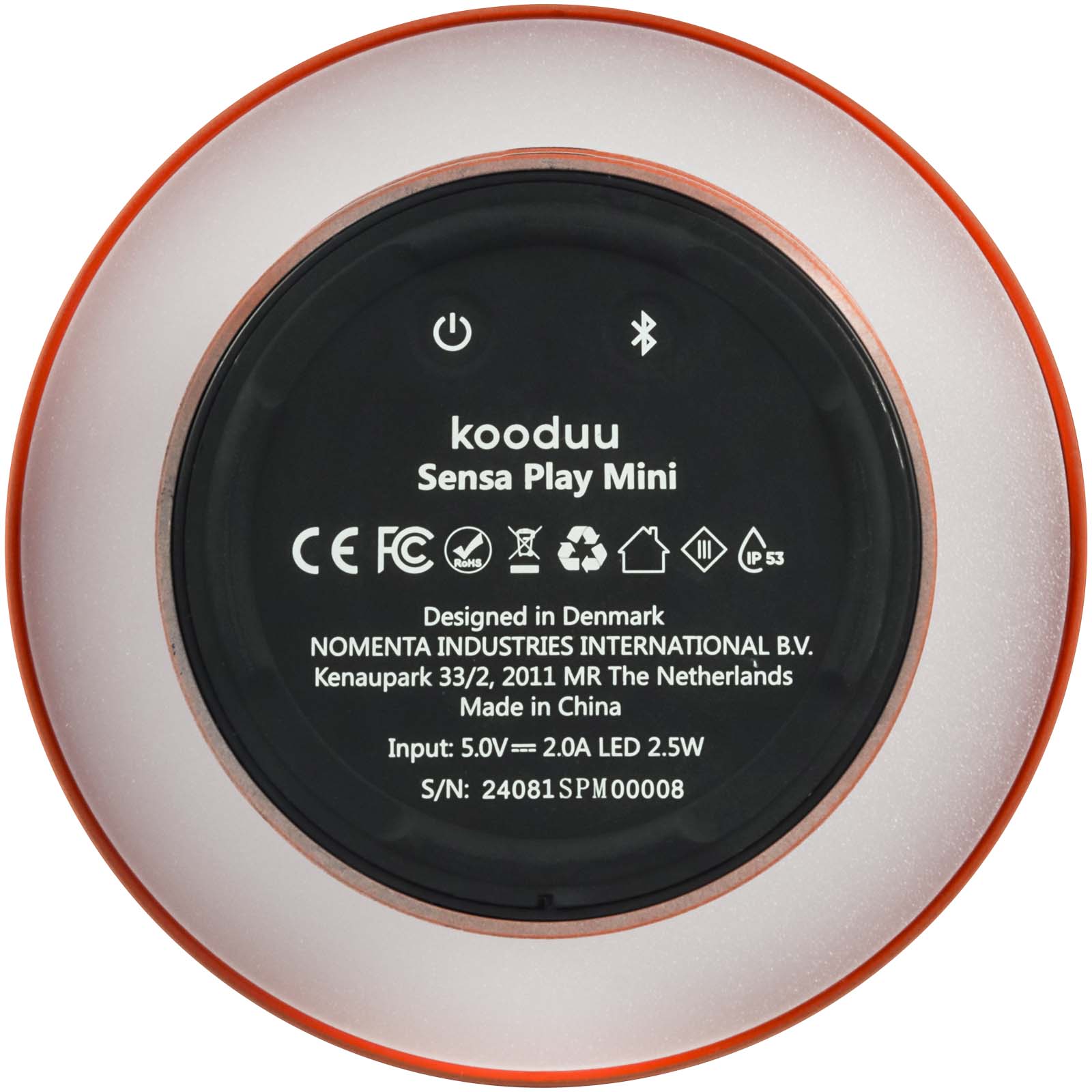 Kooduu Sensa Play Mini Tragbarer Lautsprecher mit Leuchte orange