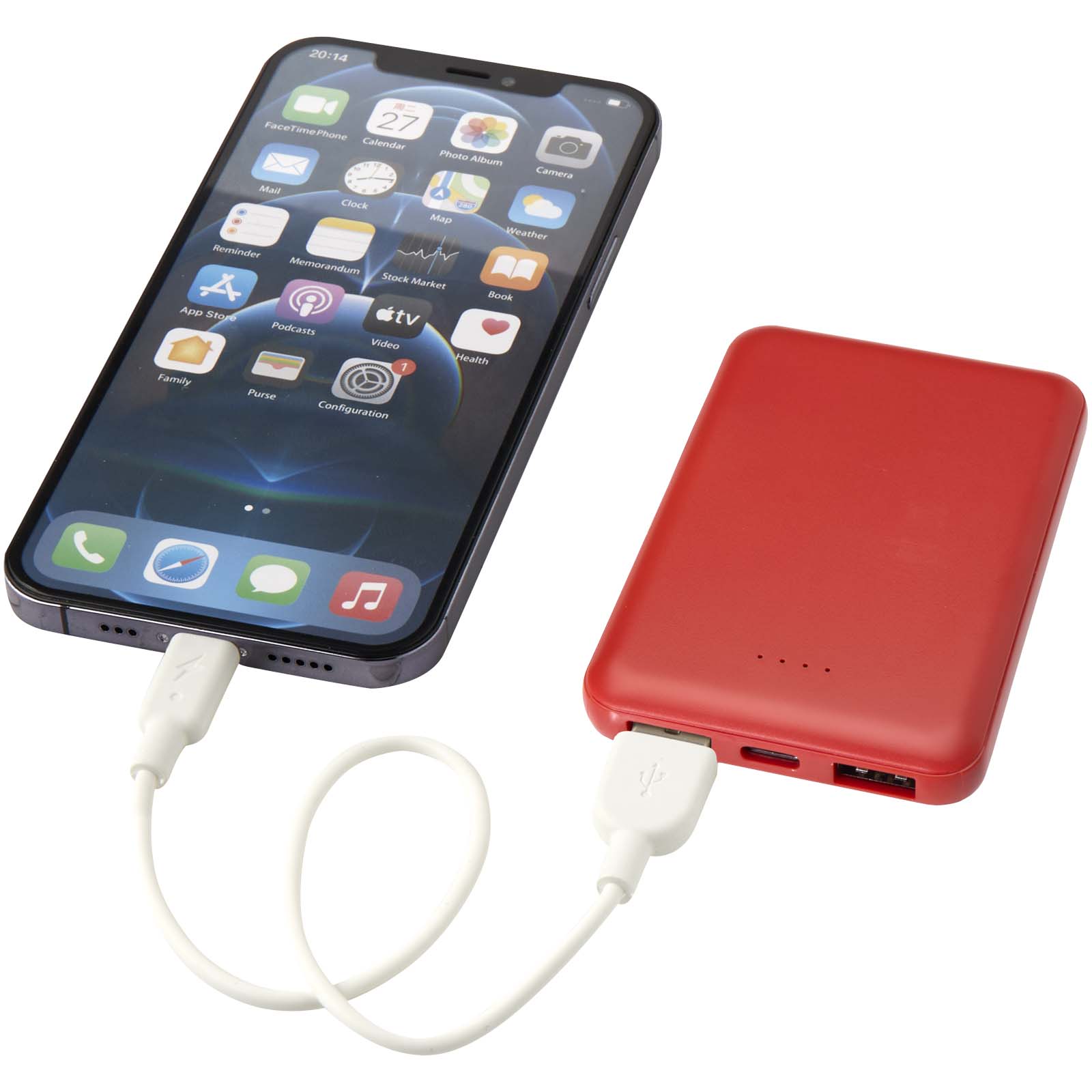 Asama 5000 mAh Typ-C Powerbank aus recyceltem Kunststoff ziegelstein