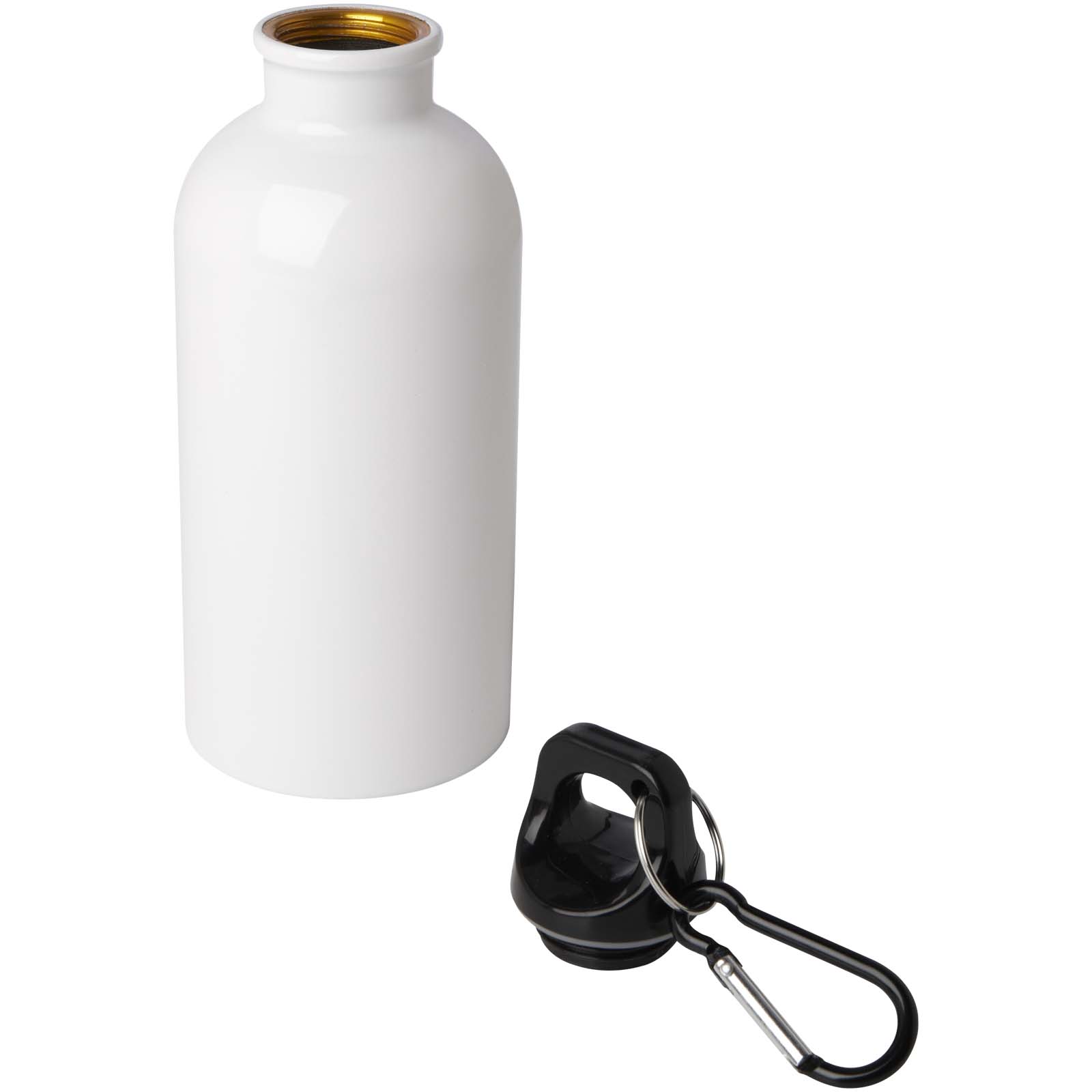 Oregon 400 ml RCS-zertifizierte, einwandige Trinkflasche aus Edelstahl mit Karabinerhaken weiss