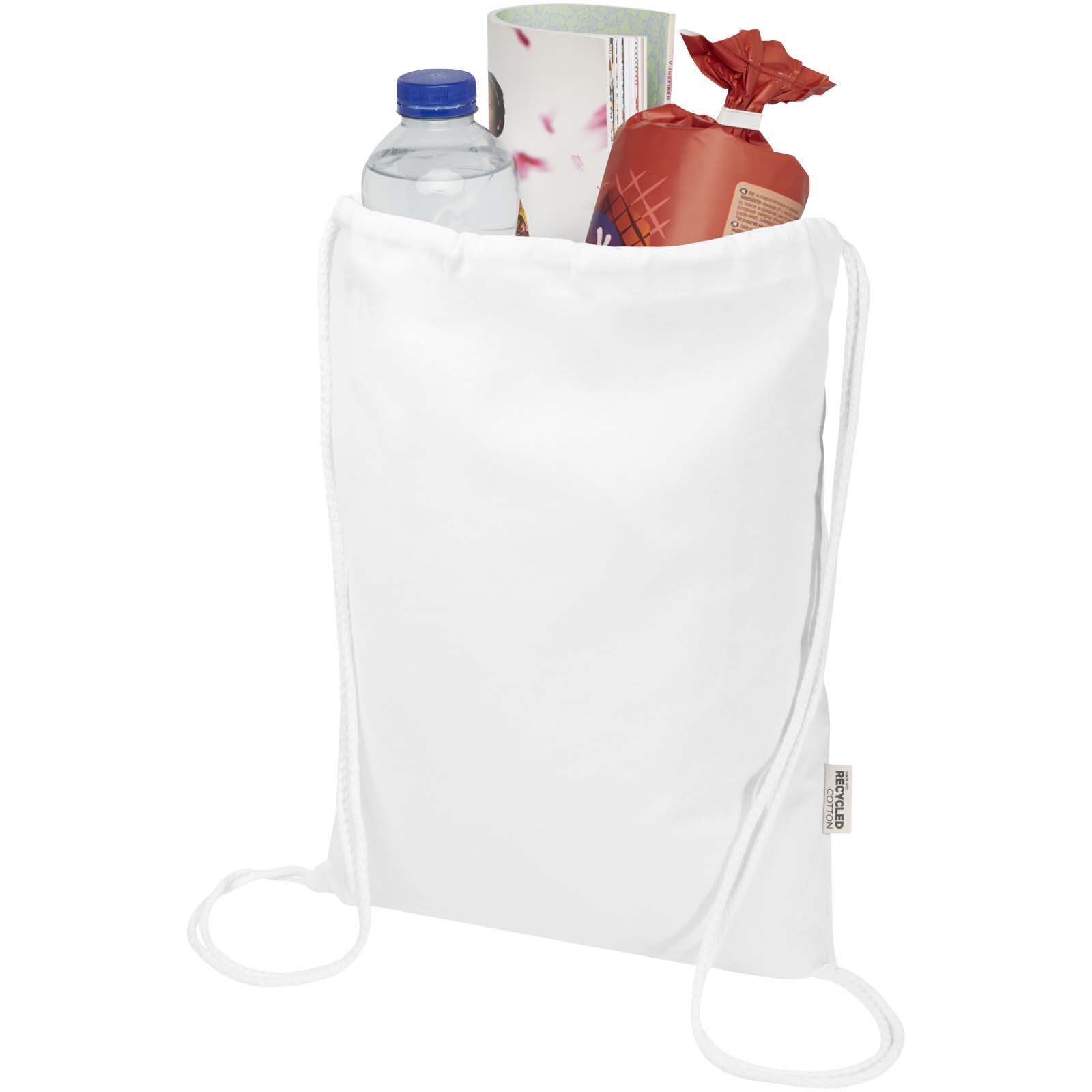Oregon Blend 140 g/m² GRS-recycelter Turnbeutel 5 L weiss