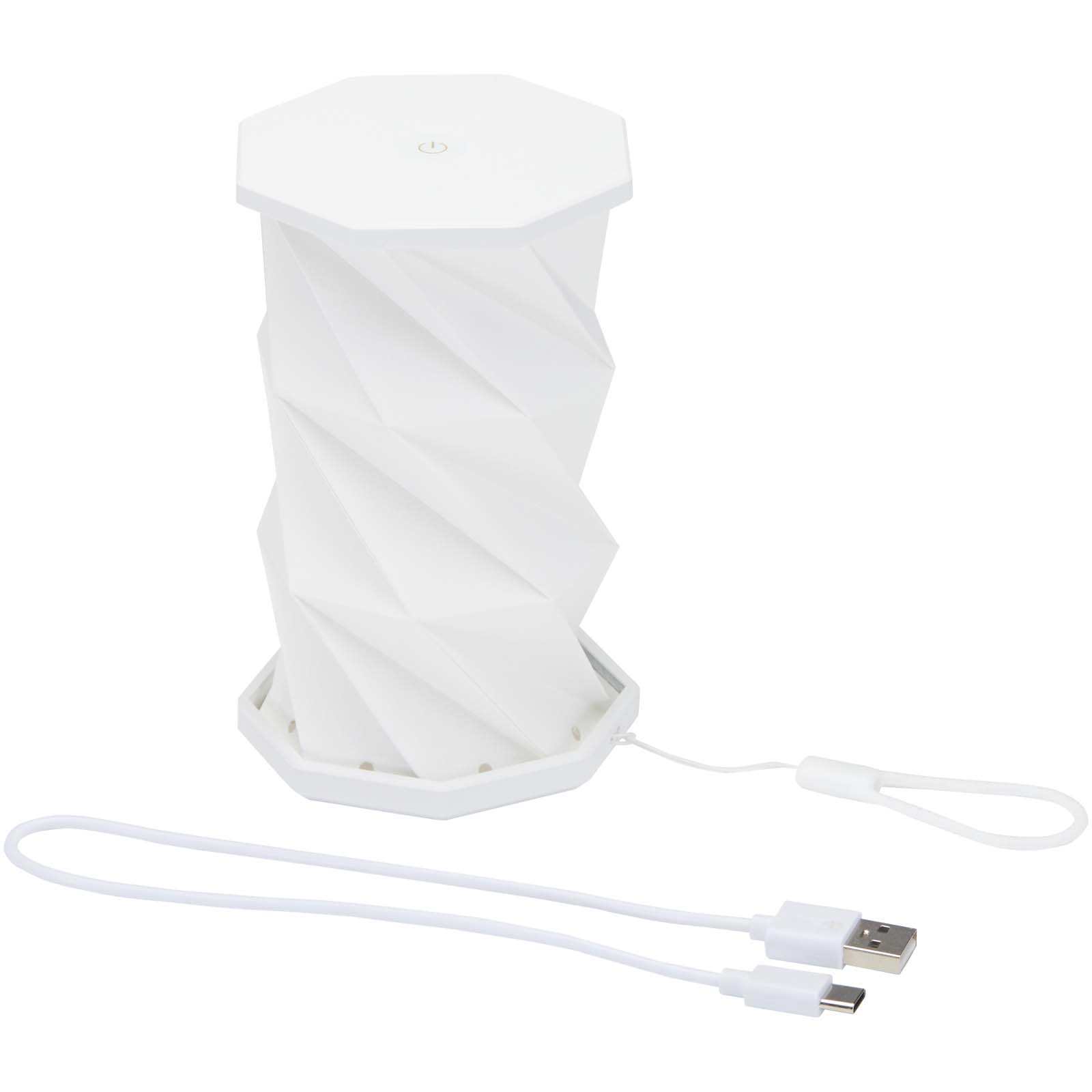 Celestia klappbare Tischlampe aus recyceltem Kunststoff weiss
