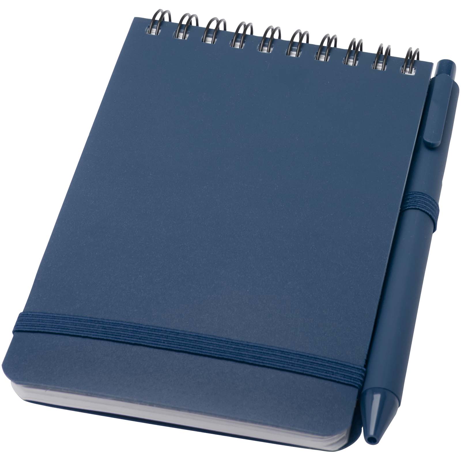 Thalaasa A6 Hardcover Notizbuch aus Ocean Bound Kunststoff mit Kugelschreiber (schwarze Mine) Ozeanblau