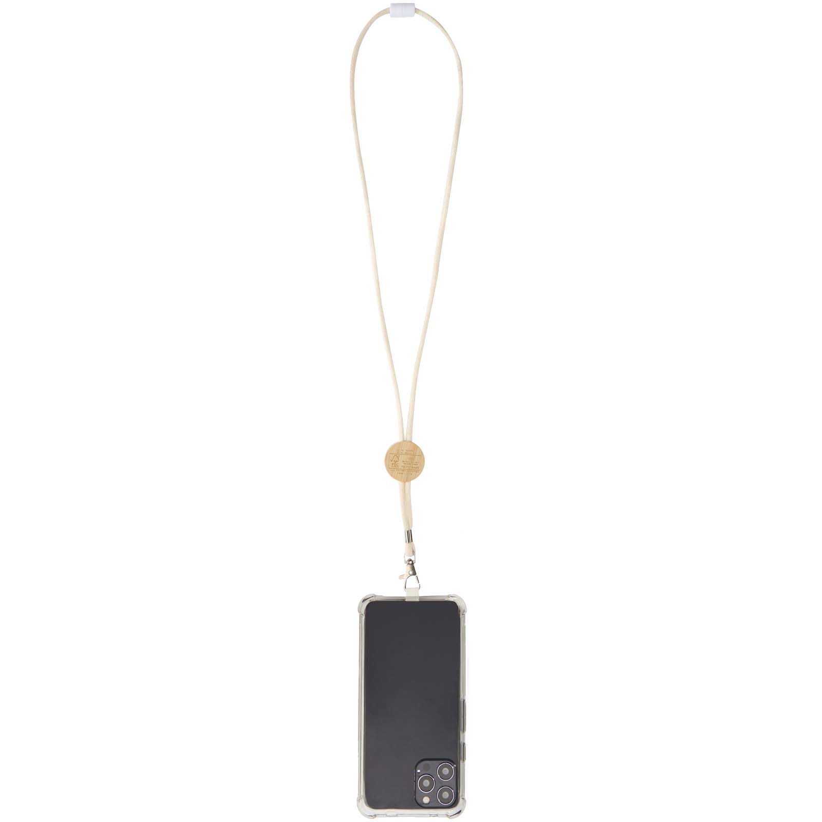 Adhab Smartphone Lanyard mit Bambusdetails weiss