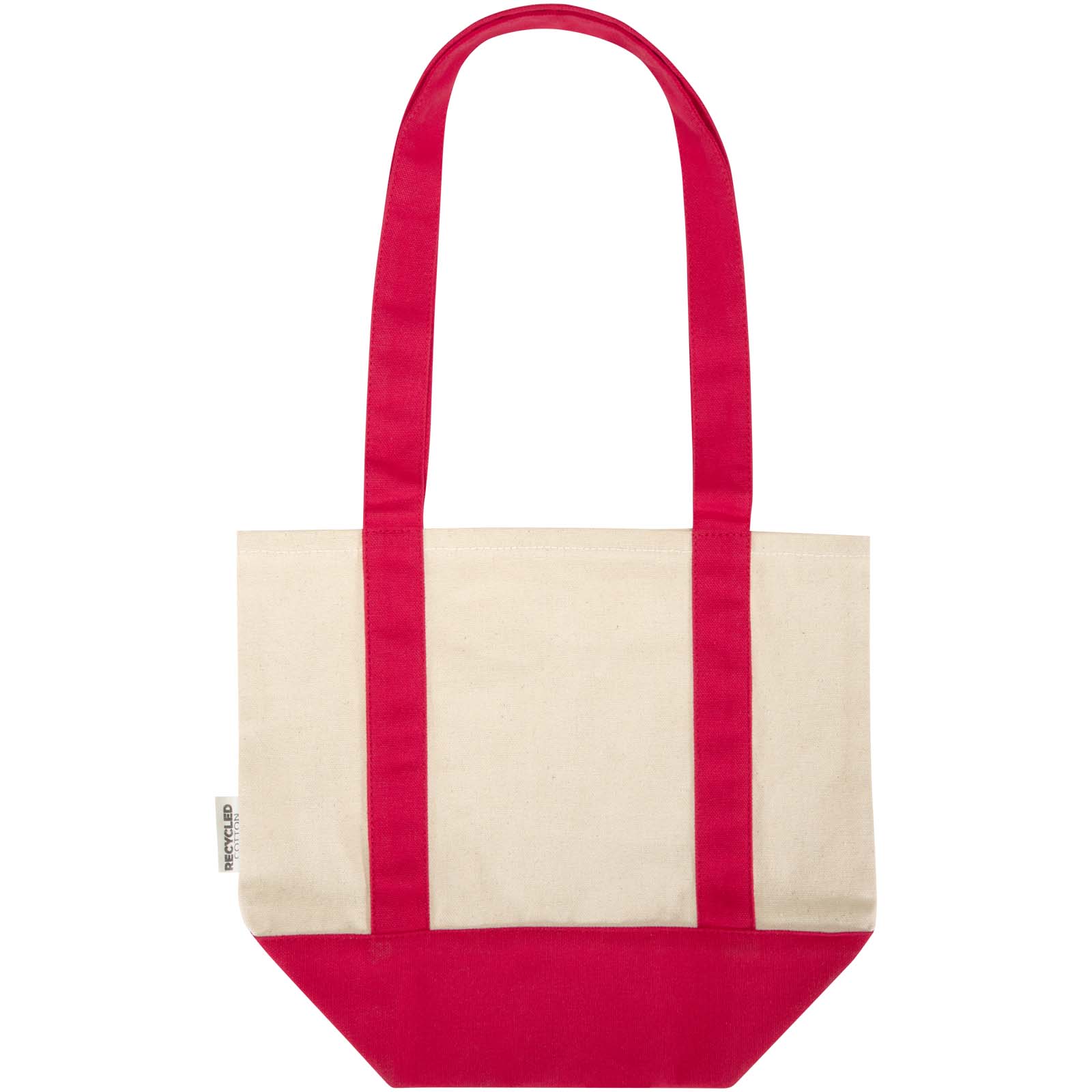 Sam 320 g/m² Mini-Tragetasche aus GRS recycelter Baumwolle rot, natur