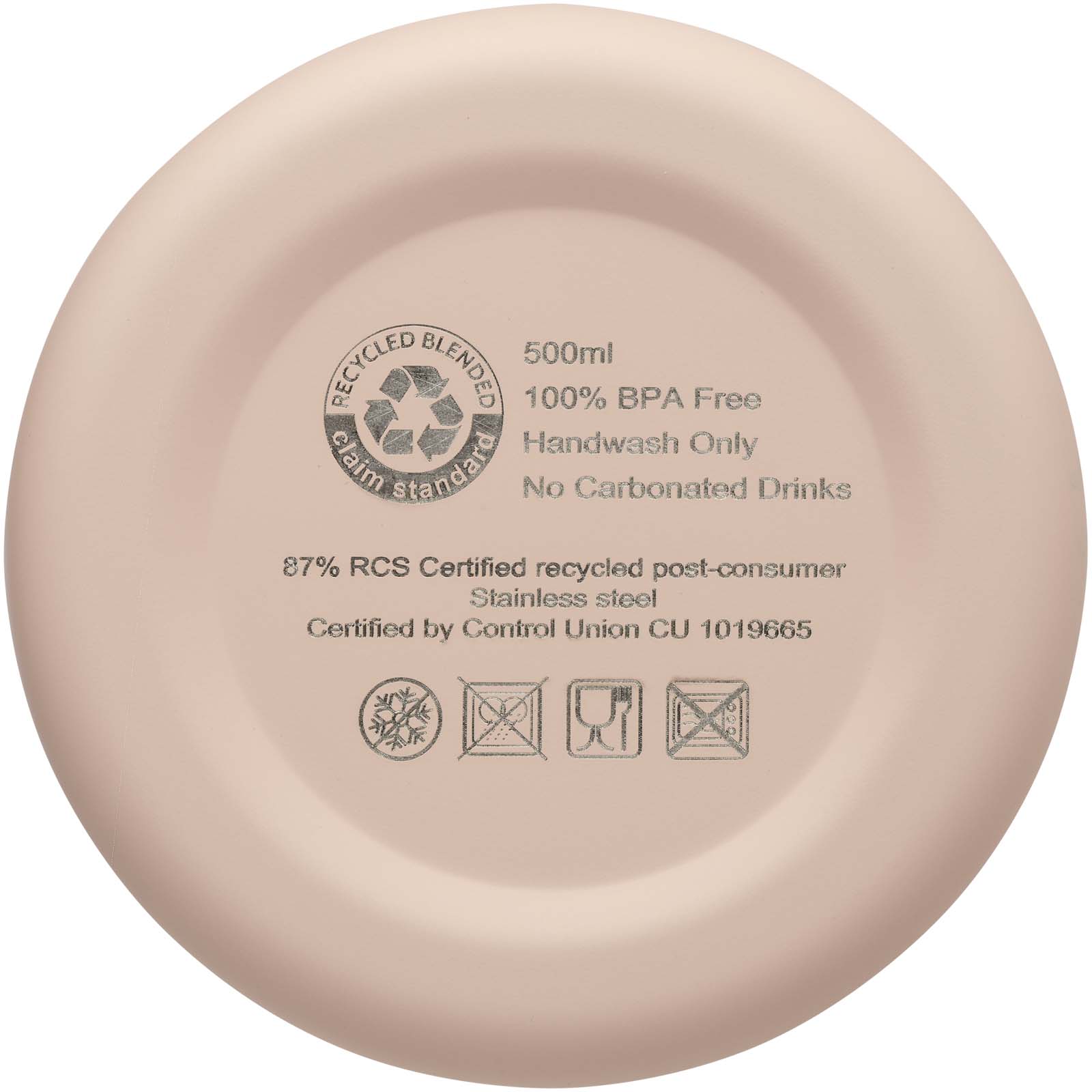 Spring 500 ml RCS-zertifizierte Kupfer-Vakuum Isolierflasche aus recyceltem Edelstahl zartes rosé