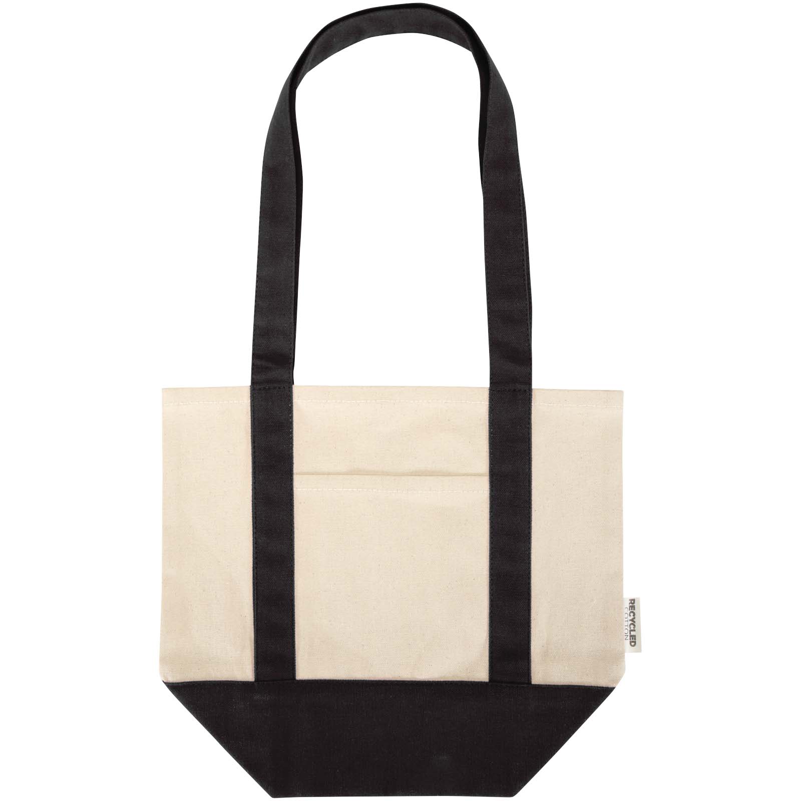 Sam 320 g/m² Mini-Tragetasche aus GRS recycelter Baumwolle schwarz, natur