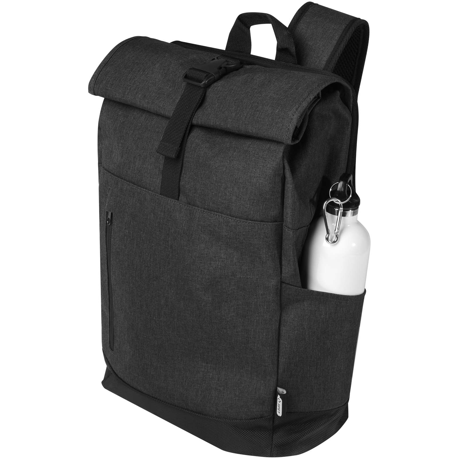 Libra 15,6" GRS recycelter Rolltop Laptop-Rucksack 12L heather charcoal