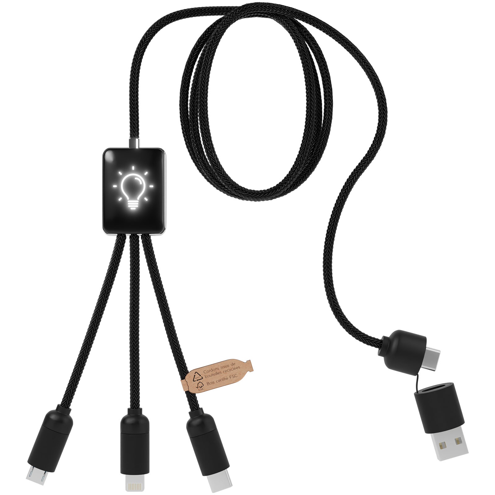 SCX.design C28 Erweitertes 5-in-1-Ladekabel schwarz, weiss