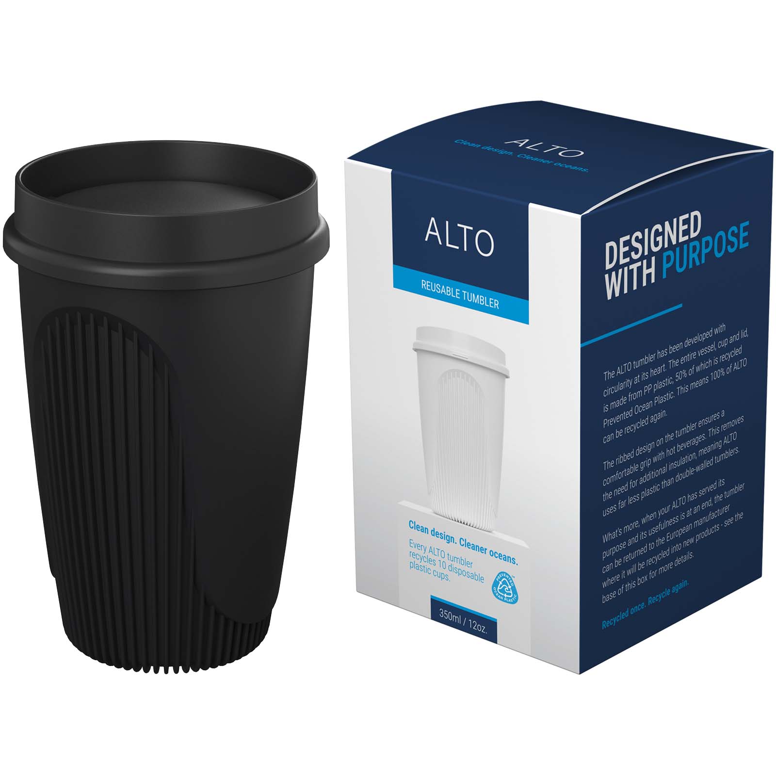 Alto POP 350 ml Becher mit 360°-Deckel schwarz
