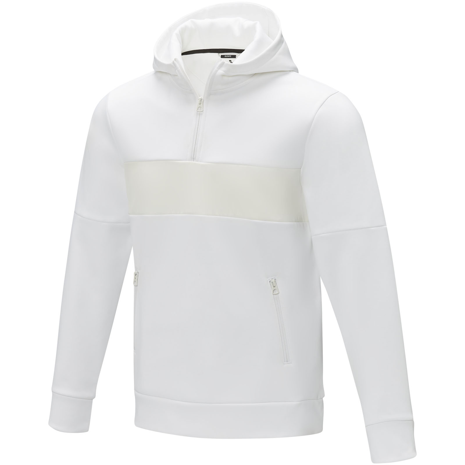 Sayan Kapuzenpullover mit halbem Reißverschluss für Herren weiss