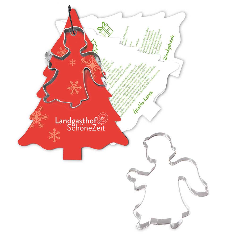 Backförmchen mit Rezeptblock Tannenbaum