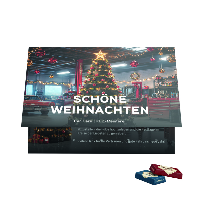 Premium Tisch Adventskalender Flip Cover Querformat Sarotti Schokotäfelchen