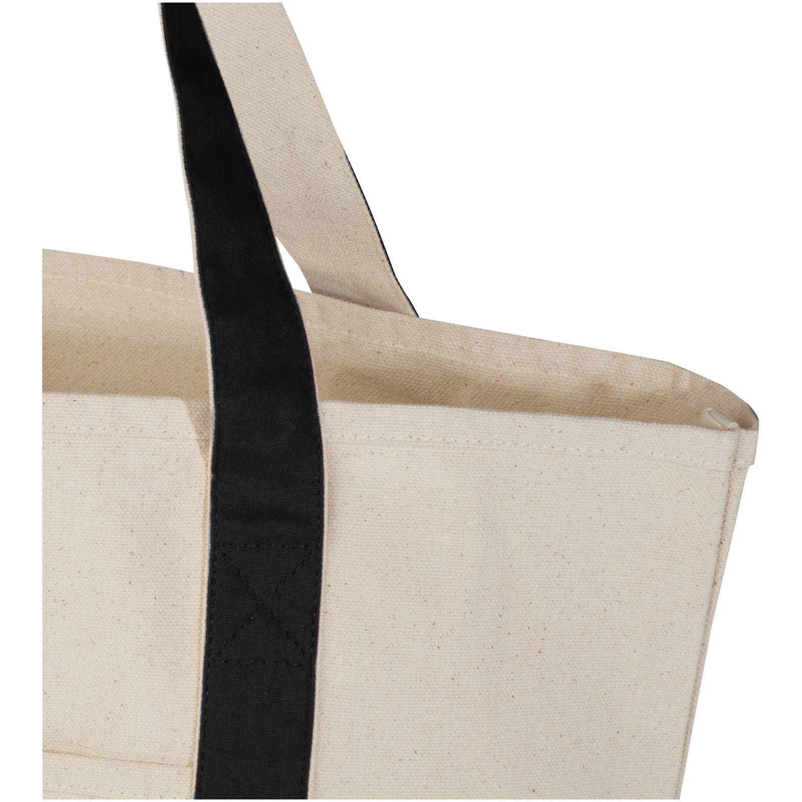 Sam 320 g/m² Tragetasche aus GRS recycelter Baumwolle schwarz, natur