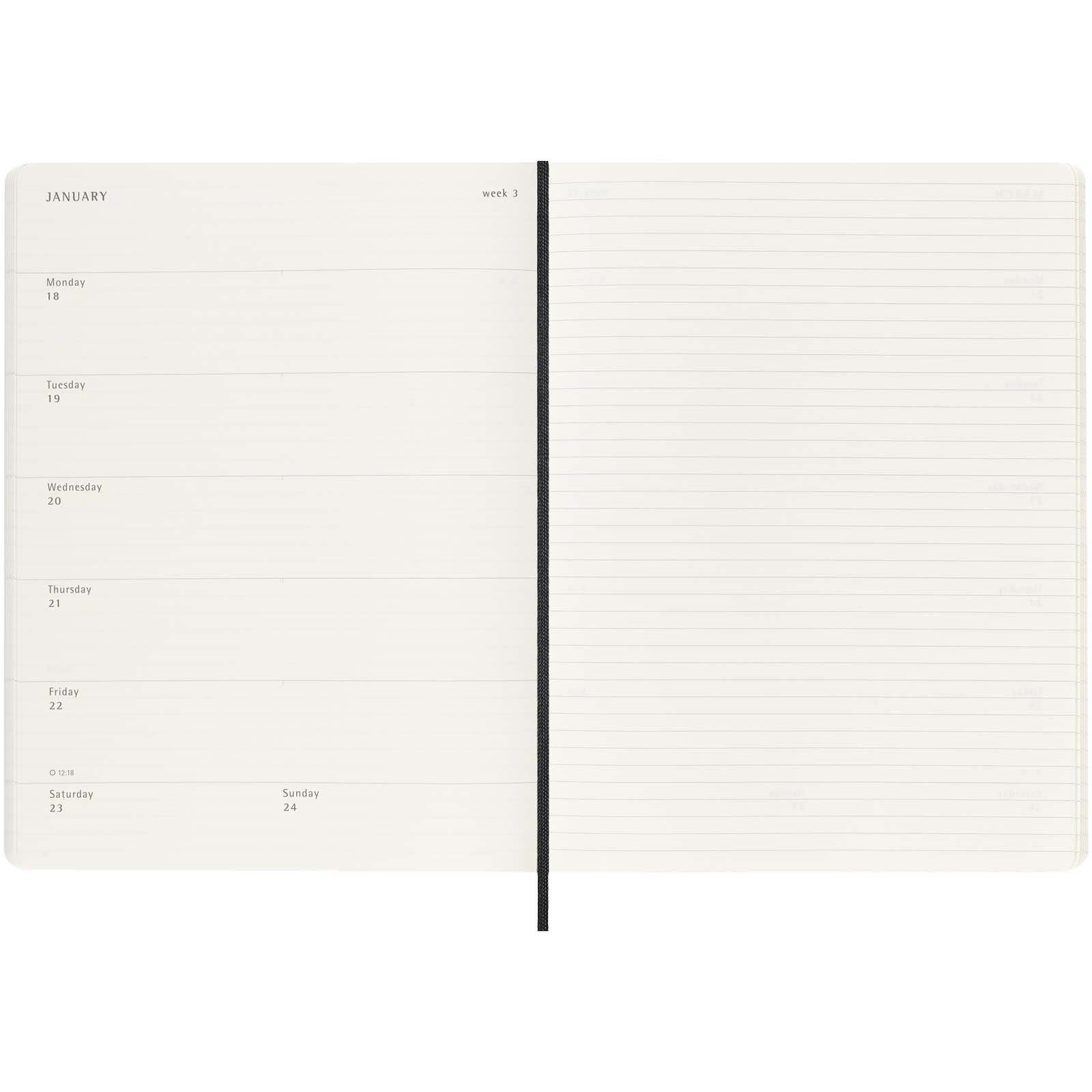 Moleskine Softcover 12 Monate Wochenkalender XL schwarz
