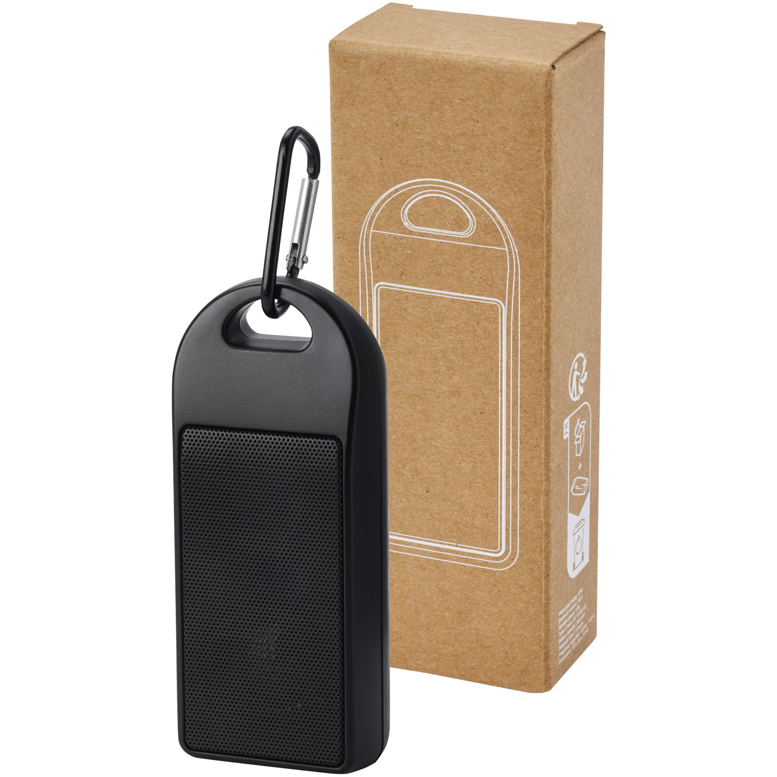 Omni 3 W IPX4 Bluetooth®-Lautsprecher aus recyceltem RCS Kunststoff schwarz