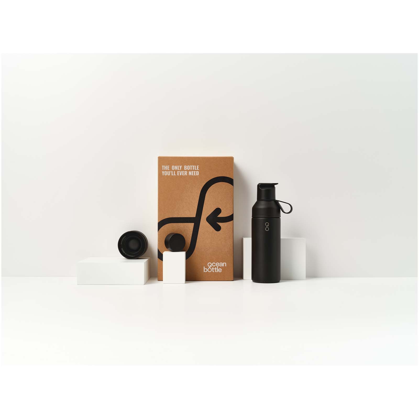 Ocean Bottle 500 ml 3 in 1 Set obsidian-schwarz