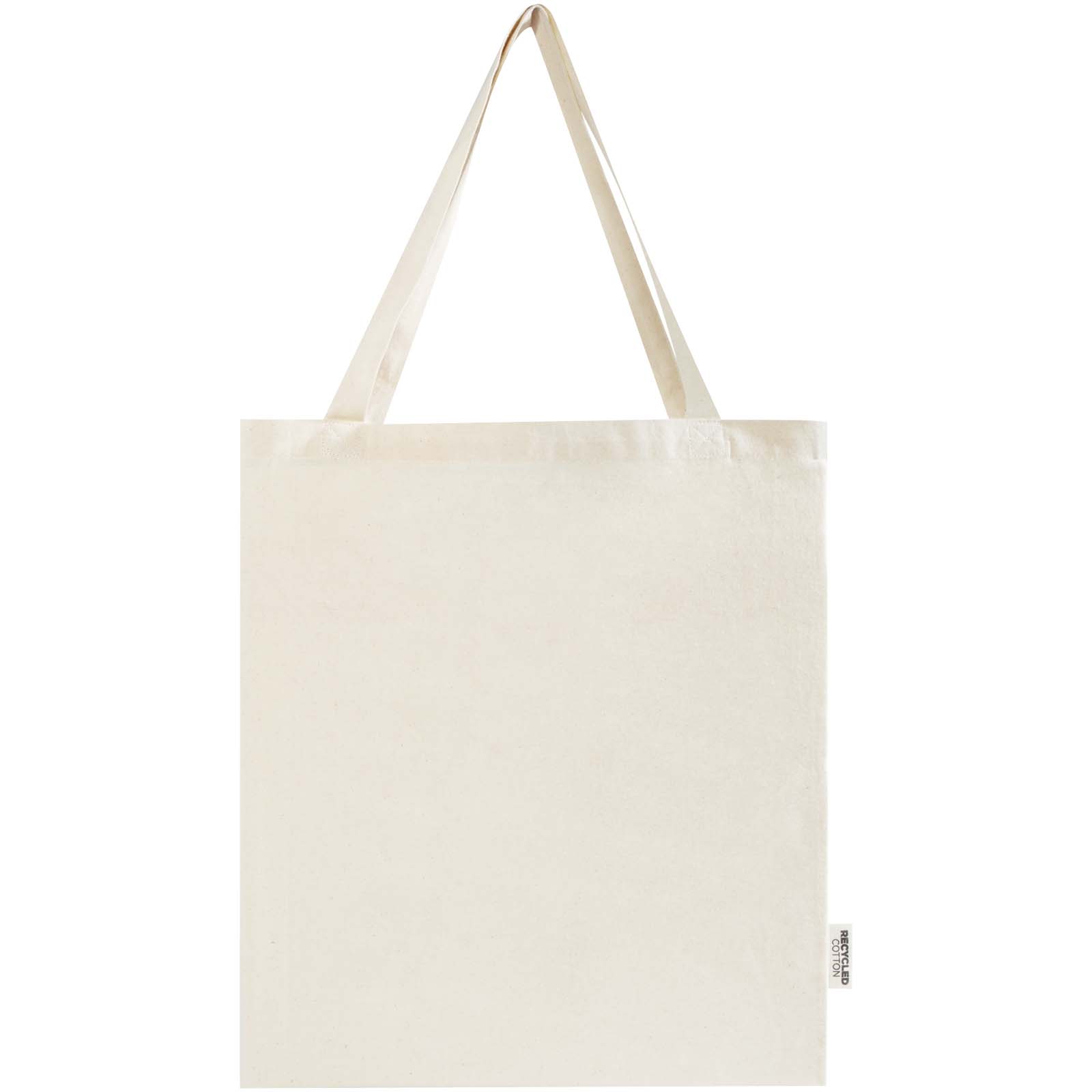 Madras 140 g/m² Baumwoll Tragetasche mit Seitenfalten aus GRS recycelter Baumwolle 12L natur