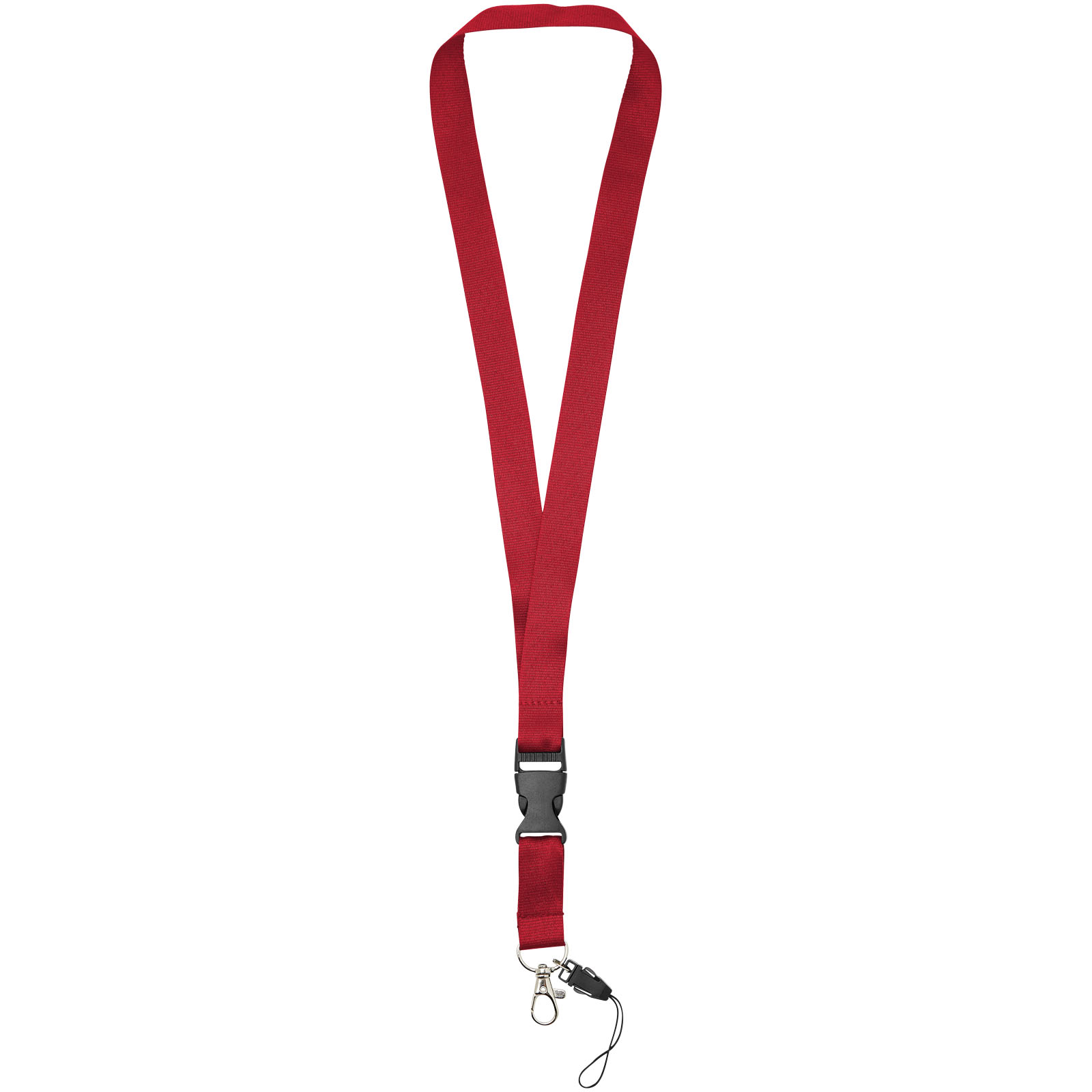 Sagan Lanyard mit abnehmbarer Schnalle und Handyband rot