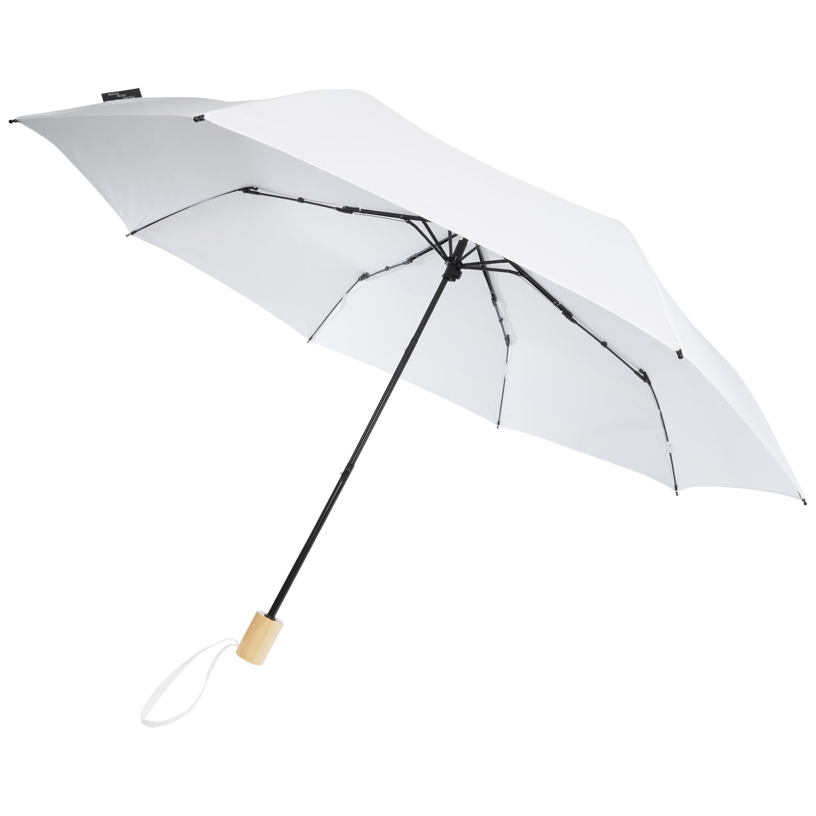 Birgit 21'' faltbarer winddichter Regenschirm aus recyceltem PET weiss
