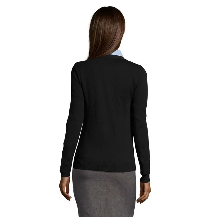 Damen-Strickjacke mit V-Ausschnitt Golden