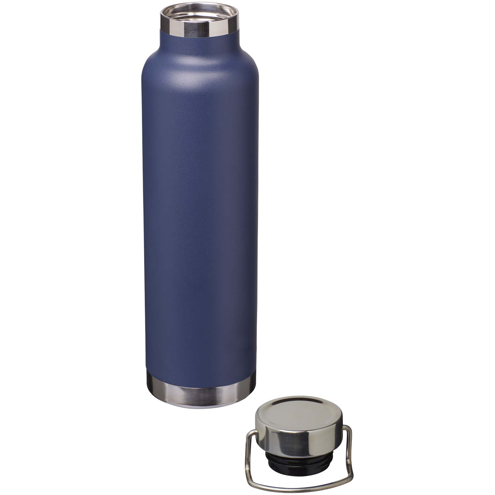 Thor 650 ml RCS-zertifizierte Kupfer-Vakuum Isolierflasche aus recyceltem Edelstahl navy