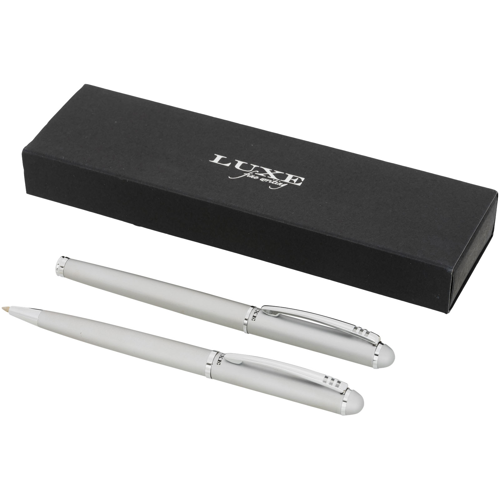 Kugelschreiber Set (schwarze Mine) silber