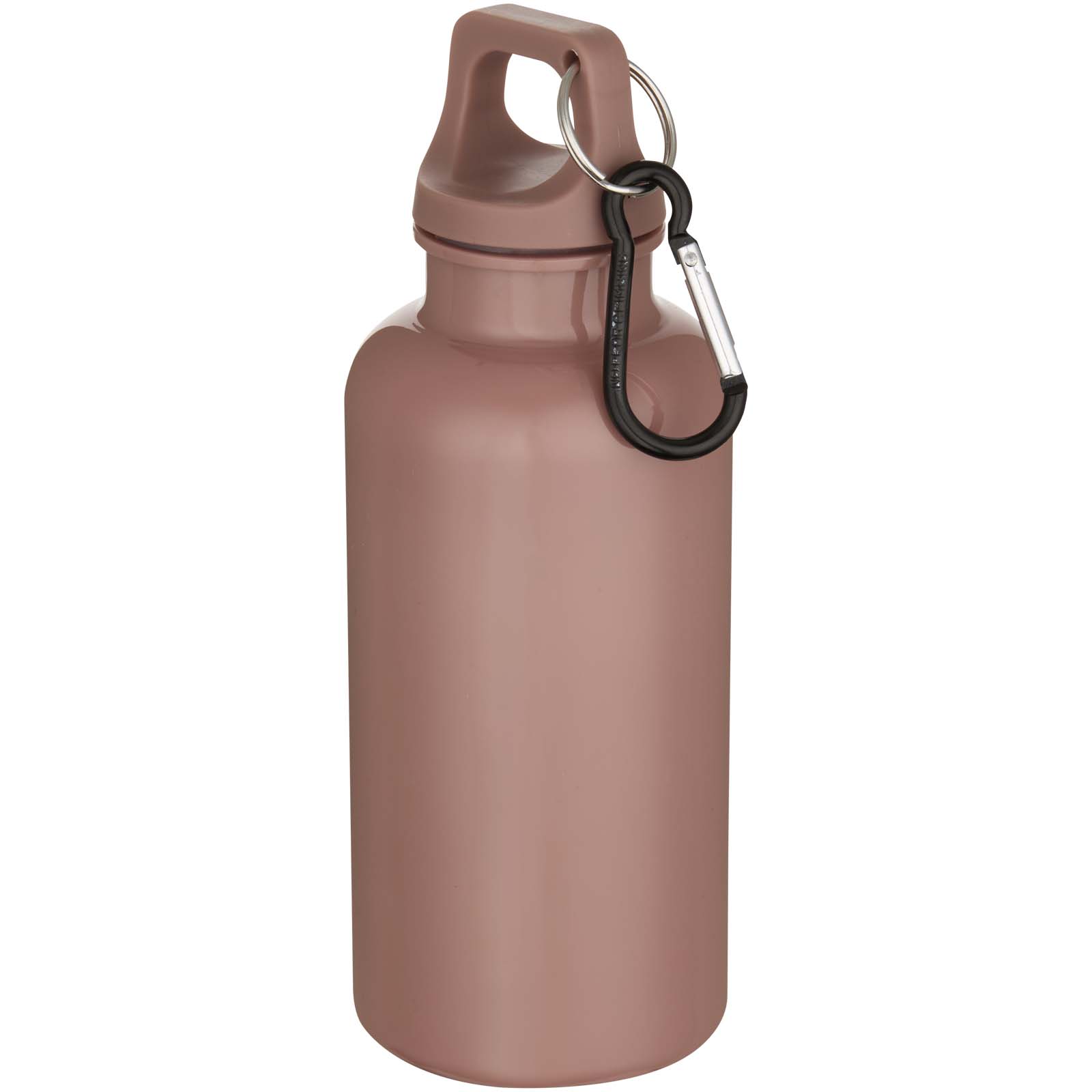 Oregon 400 ml einfarbige RS-zertifizierte Trinkflasche aus recyceltem Kunststoff mit Karabinerhaken altrosa