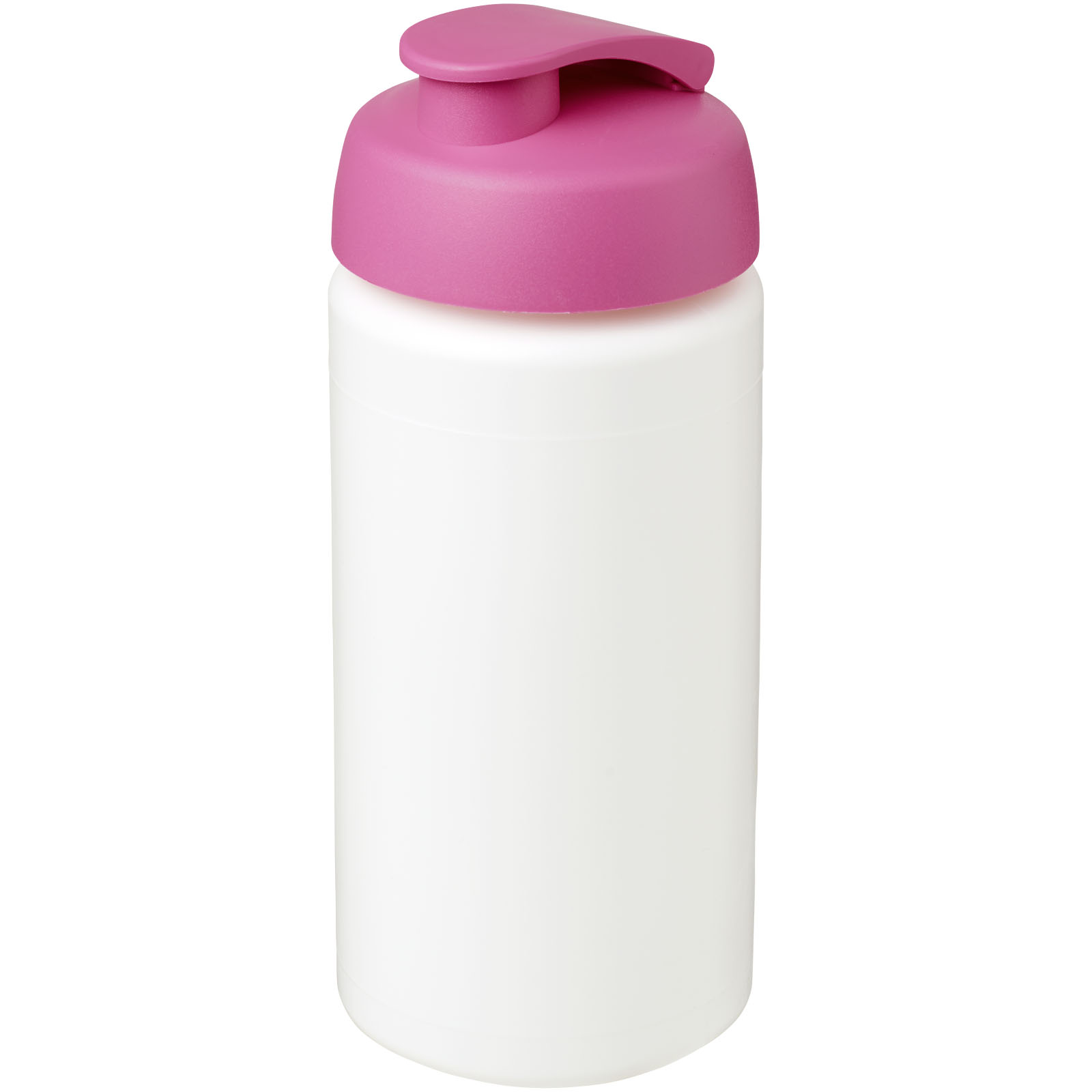 Baseline® Plus grip 500 ml Sportflasche mit Klappdeckel weiss, rosa