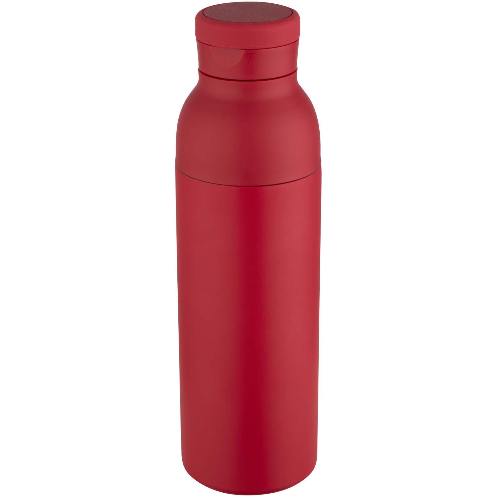 Illuminate 650 ml RCS doppelwandige Isolierflasche aus recyceltem Edelstahl rot