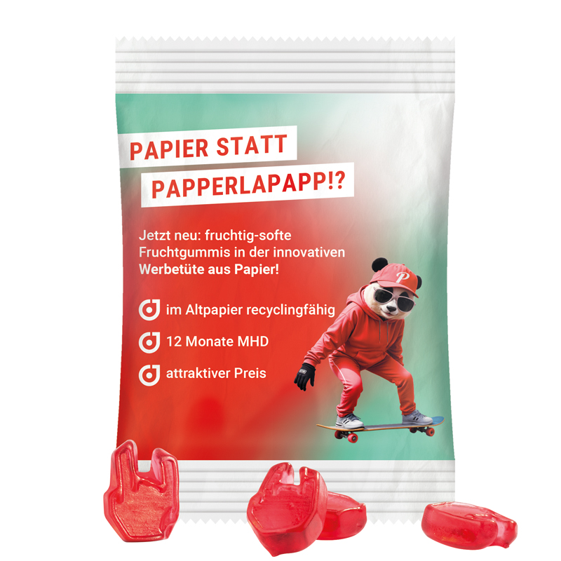 Minitüte Sonderform, 15 g, Folie kompostierbar, Trolli Fruchtgummi