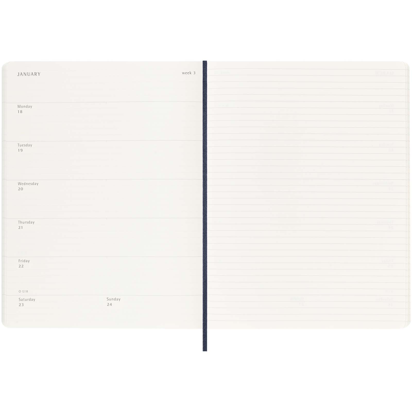 Moleskine Softcover 12 Monate Wochenkalender XL saphir