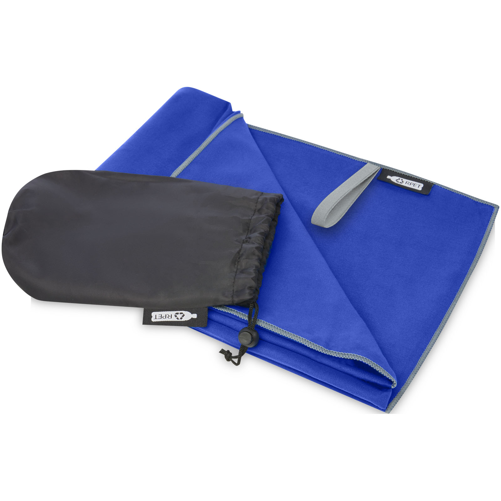 Pieter ultraleichtes und schnell trocknendes Handtuch aus rPET 130 x 80 cm processblau