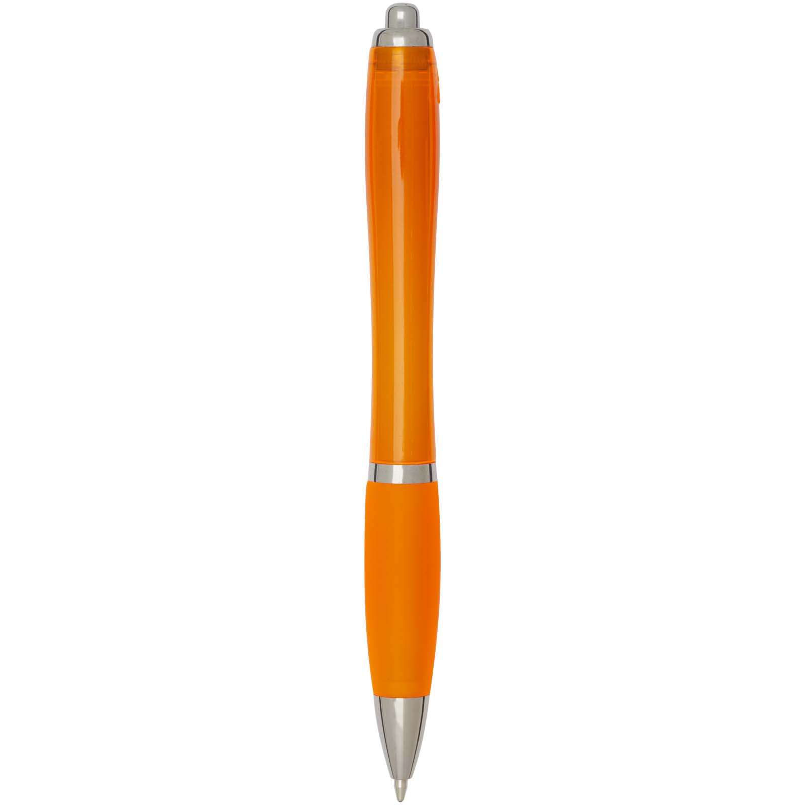 Nash RCS Kugelschreiber aus recyceltem Kunststoff mit farbigem Schaft und Griffzone (blaue Tinte) orange