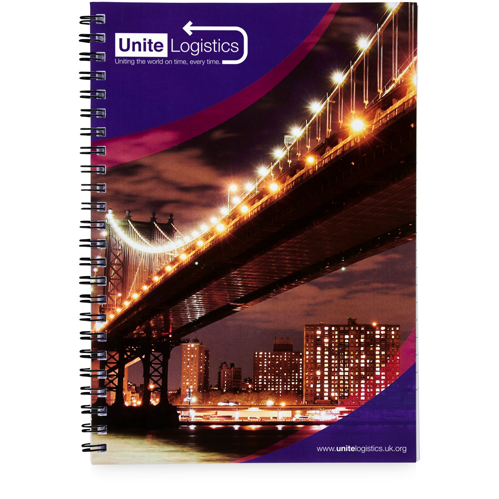 Desk-Mate® A4 Spiralnotizbuch mit bedruckter Rückseite schwarz, weiss